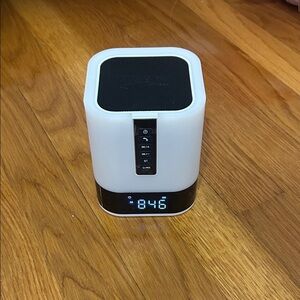 White and Black Digital Alarm Clock